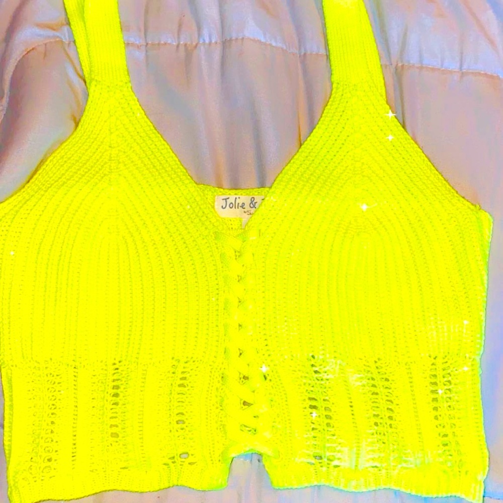 Neon Yellow Crop Tank